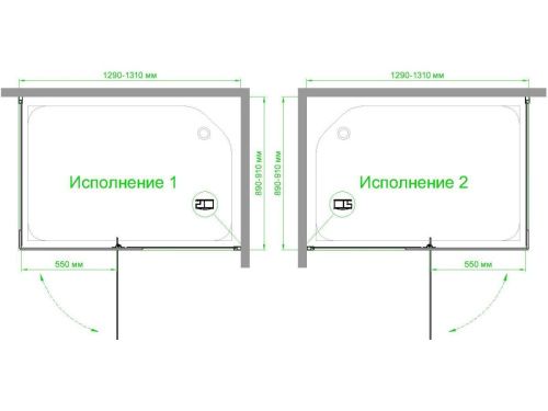 Душевой уголок Royal Bath HPVD RB9130HPVD-C-BL 130х90 стекло матовое профиль черный без поддона - фото 4