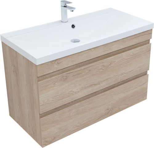 Тумба под раковину Aquanet Нота NEW 00334200 100х50 подвесная цвет бежевый - фото 4