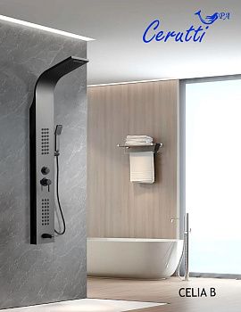 Душевая панель Cerutti SPA CT10401 настенная цвет черный