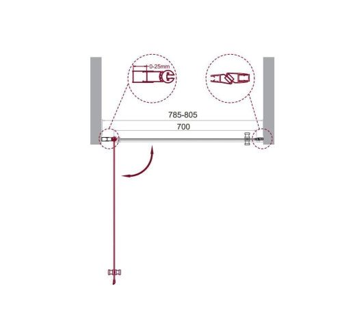 Душевая дверь BelBagno ETNA ETNA-B-1-80-C-Cr 80х195 стекло прозрачное профиль хром - фото 2