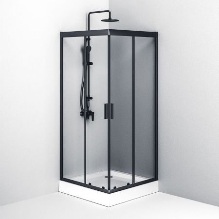 Душевой уголок Am.Pm Gem W90G-403-090BT 90х90 стекло прозрачное профиль черный без поддона