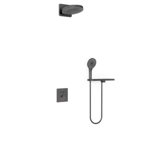 Душевая система Vincea Inspire VSFW-3I21MT1RGM встраиваемая в стену цвет вороненая сталь с термостатом - фото 2