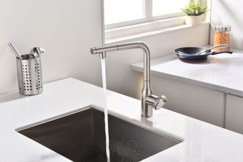 Смеситель для кухни Paulmark URBAN Ur213104-BS на мойку никель - фото 3