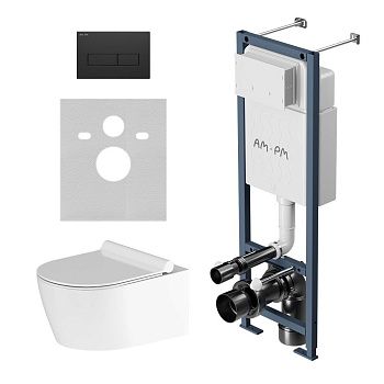 Комплект унитаз с инсталляцией с клавишей смыва Am.Pm Jupiter IS110338.DX77C1700