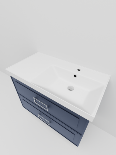 Тумба с раковиной La Fenice Cubo TWIN NFNC-01-CUB-BG-90-2-1-90-2R 100х50 подвесная цвет синий - фото 2