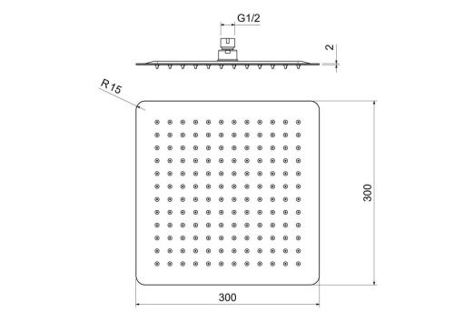 Верхний душ Aquatek AQ2074CR 30х30 хром - фото 4