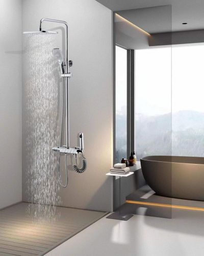 Душевая стойка BOCH MANN VETTORRE TS BM9650 настенная цвет хром с термостатом - фото 2
