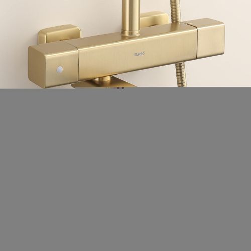 Душевая стойка Raglo R22 R22.26.03 настенная цвет золото с термостатом - фото 4