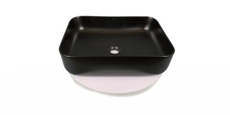 Раковина из сантехнического фарфора Sintesi SIN-LVB-APP-409BM 50х40 накладная цвет черный без отверстий под смеситель