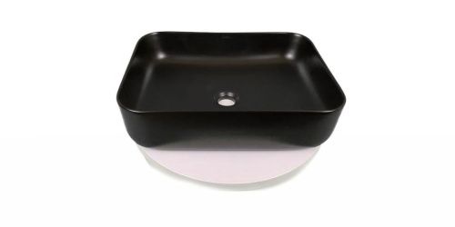 Раковина из сантехнического фарфора Sintesi SIN-LVB-APP-409BM 50х40 накладная цвет черный без отверстий под смеситель - фото 5