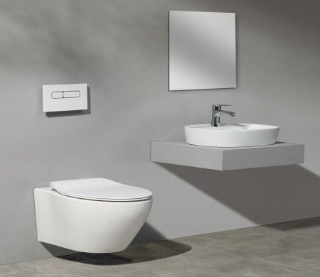 Раковина из сантехнического фаянса CeramaLux D1346 60х40 накладная цвет белый 1 отверстие под смеситель