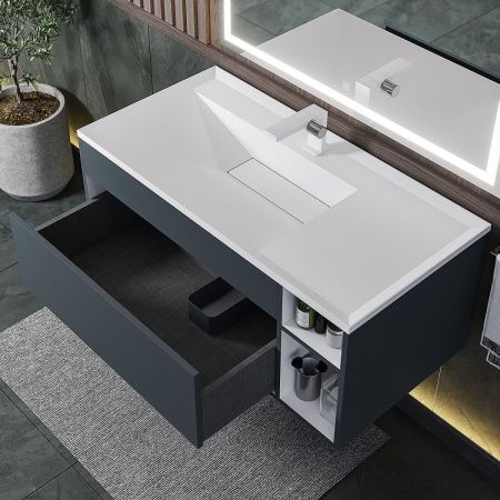 Тумба под раковину Uperwood Lotus 39340205465 100х50 подвесная цвет серый