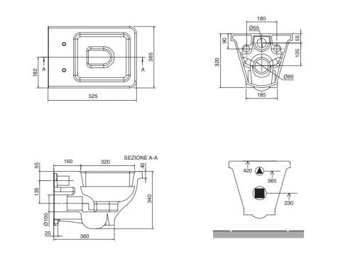 Чаша унитаза подвесная Scarabeo Butterfly 4006 цвет белый без сиденья безободковая каскадный смыв - фото 3
