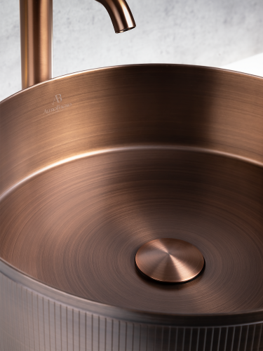 Раковина из нержавеющей стали AltroBagno Costoso AltroBagnoCostoso001008BrAn 40х40 накладная цвет бронза - фото 5