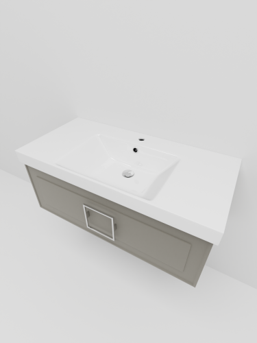 Тумба с раковиной La Fenice CUBO NFNC-01-CUB-C-100-1-100 100х50 подвесная цвет бежевый - фото 3