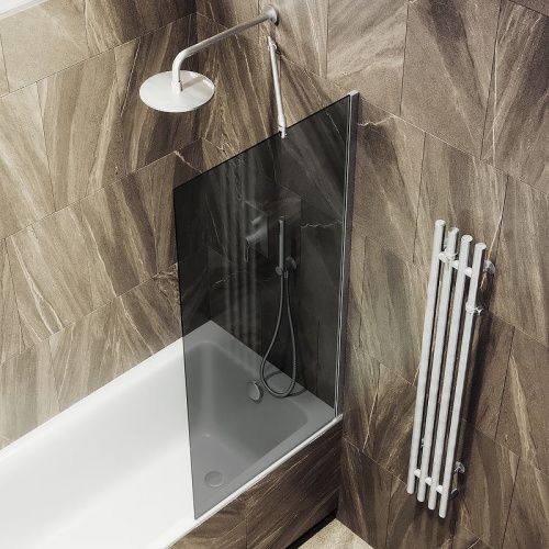 Душевая шторка на ванну Maybah Glass MGV-82-5ш 80х140 стекло тонированное профиль хром ориентация универсальная - фото 4