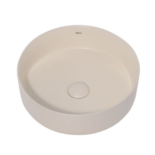 Раковина из сантехнического фаянса Abber BEQUEM AC2108MBE 40х40 накладная цвет бежевый без отверстий под смеситель - фото 3