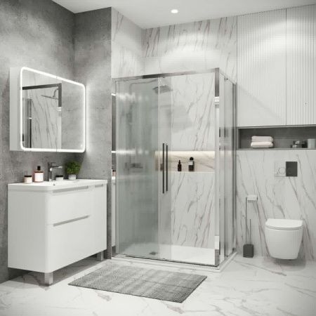 Душевой уголок Grossman Cosmo 120.K33.02.1090.10.02 100х90 стекло текстурное профиль хром без поддона