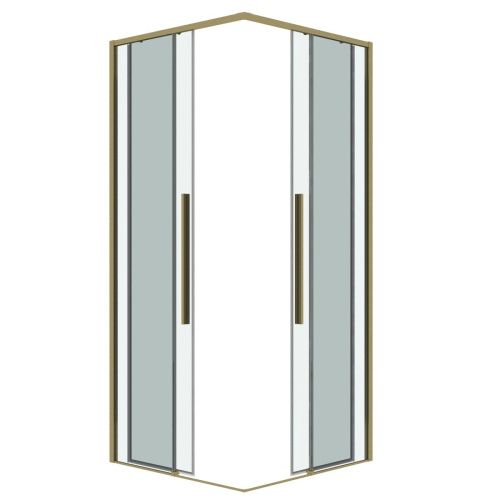 Душевая дверь Grossman Galaxy 1/2.K33.01.11.32.00 110х195 стекло прозрачное профиль золото - фото 2