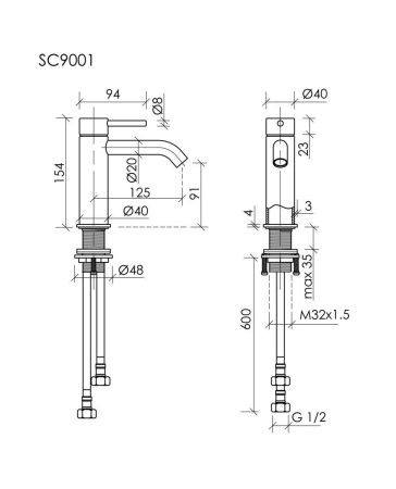 Смеситель Sancos Etna SC9001BG на раковину золото