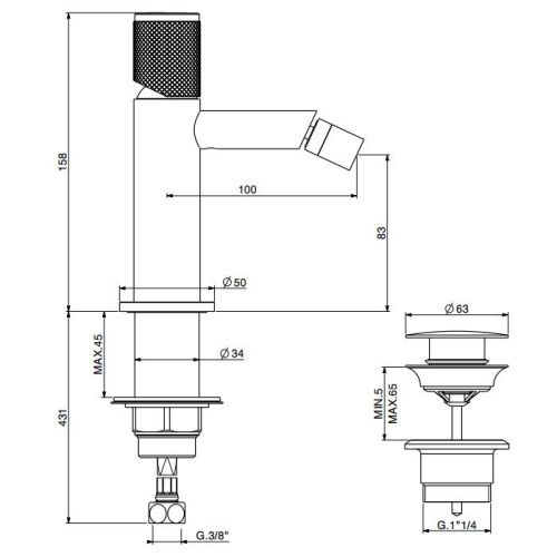 Смеситель Gattoni MD MD210/22C0 на биде хром - фото 2
