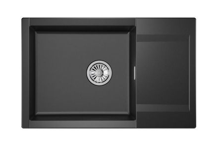 Кухонная мойка Granula 7807, ШВАРЦ 80х50 цвет черный поверхность матовая