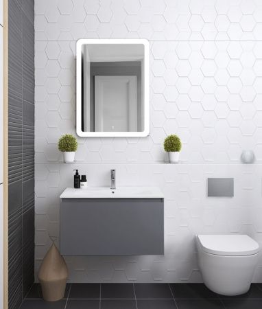 Тумба под раковину Art&Max Latina AM-Latina-800-1C-SO-GM 80х50 подвесная цвет серый