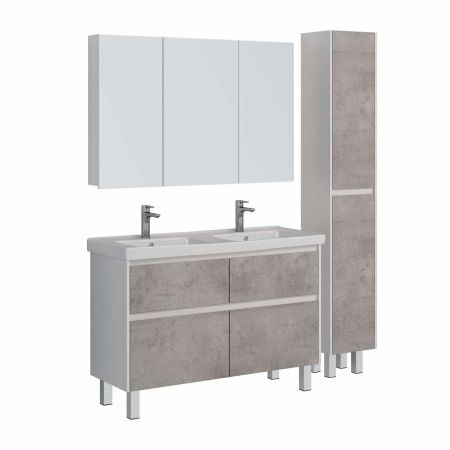 Тумба под раковину LeMark Combi LM03C125T-Beton 120х40 напольная цвет серый/белый