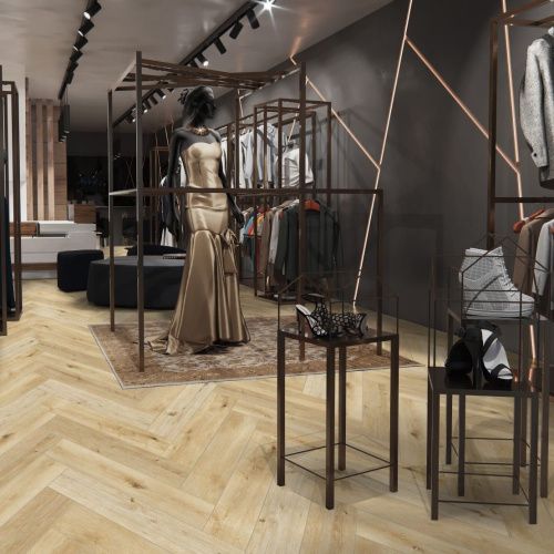 SPC ламинат CronaFloor Herringbone 2.0 Дуб Ренн H014 Т092550 толщина 0,45 см 42 класс 640х128 - фото 2