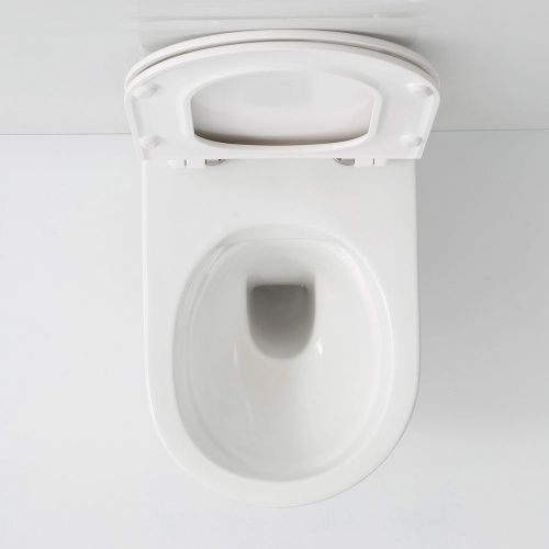 Унитаз подвесной SSWW CT2038V белый с сиденьем микролифт безободковый душевой смыв - фото 4