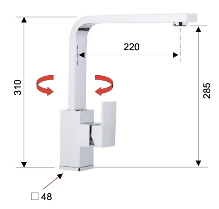 Смеситель для кухни Remer Q-Design QD42U на мойку хром