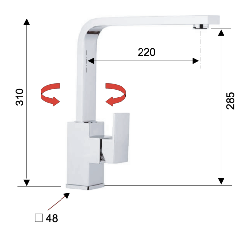 Смеситель для кухни Remer Q-Design QD42U на мойку хром - фото 2