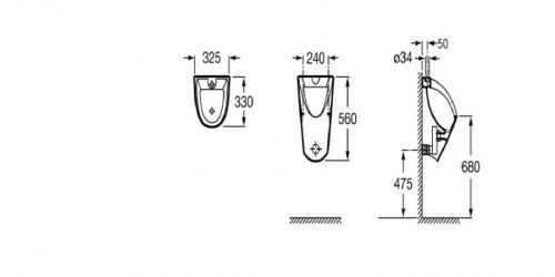 Писсуар Roca Chic 735945L000 подвесной белый - фото 2