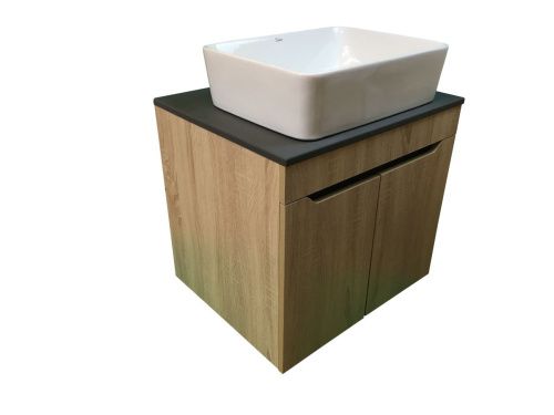 Тумба с раковиной Sintesi STL.W7023_SIN-LVB-APP-401 60х60 подвесная цвет коричневый - фото 3