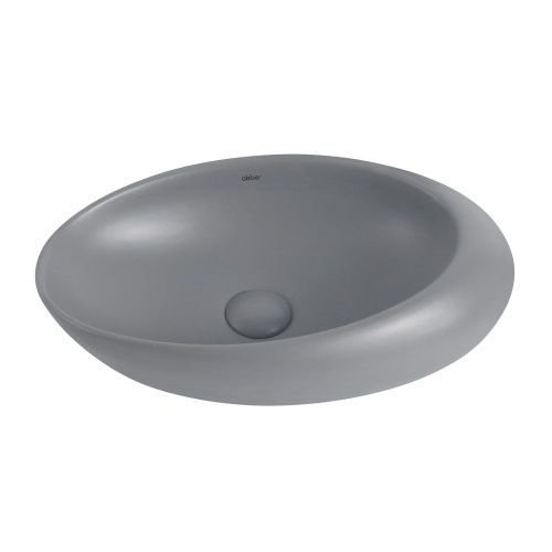 Раковина из сантехнического фаянса Abber BEQUEM AC2107MG 50х30 накладная цвет серый без отверстий под смеситель - фото 3