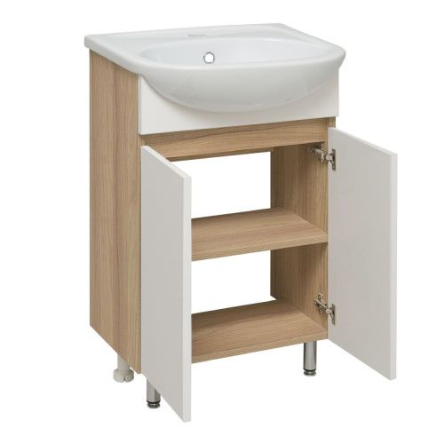 Тумба под раковину Runo ЛАДА 00-00004575 50х30 напольная цвет белый - фото 2