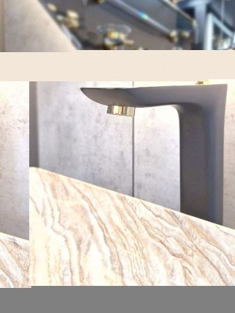 Смеситель для раковины AltroBagno Aperto AltroBagnoAperto010211NeOr на столешницу черный/золото