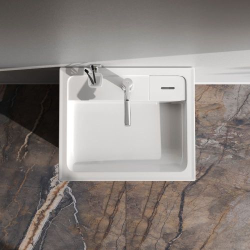 Раковина из сантехнического фарфора Am.Pm X-Joy M85WCC0601WG050 60х50 подвесная цвет белый 1 отверстие под смеситель - фото 5