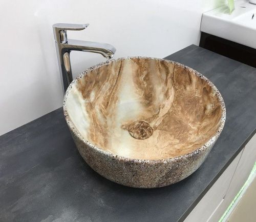 Раковина из сантехнического фаянса CeramaLux 499 40х40 накладная цвет многоцветный без отверстий под смеситель - фото 4