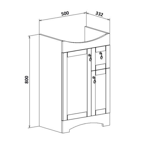 Тумба под раковину Runo МЕРИДА 00-00000738 50х30 напольная цвет белый - фото 4