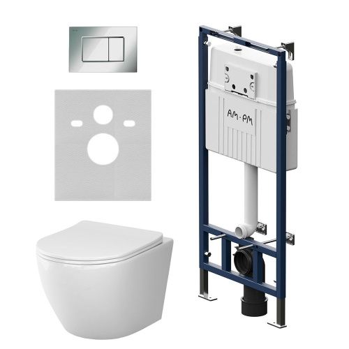 Комплект унитаз с инсталляцией с клавишей смыва Am.Pm Like IS100251.801900 - фото 2