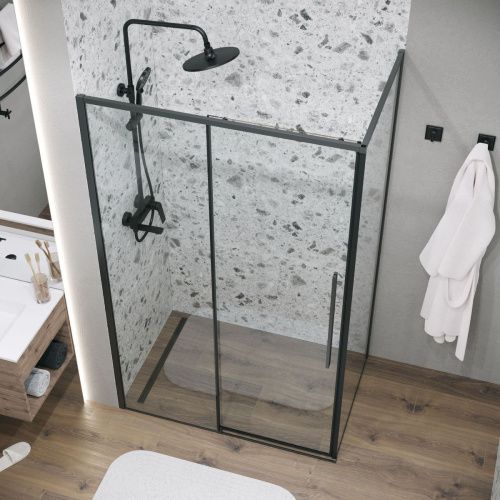 Душевая перегородка Grossman Galaxy 200.K33.01.70.21.00 70х195 стекло прозрачное профиль черный - фото 5