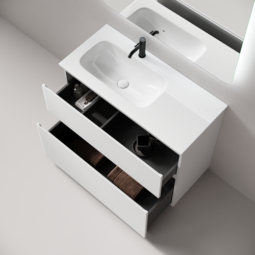 Тумба под раковину Sancos FOLK Floor FL100FLW 100х40 напольная цвет белый - фото 4