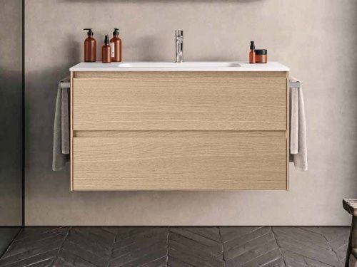 Тумба под раковину Berloni Bagno WAKBS2CKDIC 1428 100х50 подвесная цвет бежевый