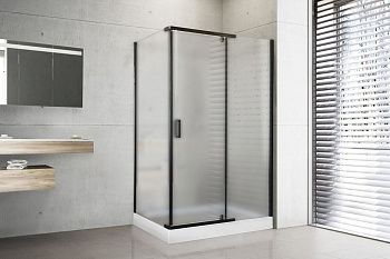 Душевой уголок Royal Bath HPV RB8120HPV-C-BL 120х120 стекло матовое профиль черный с поддоном