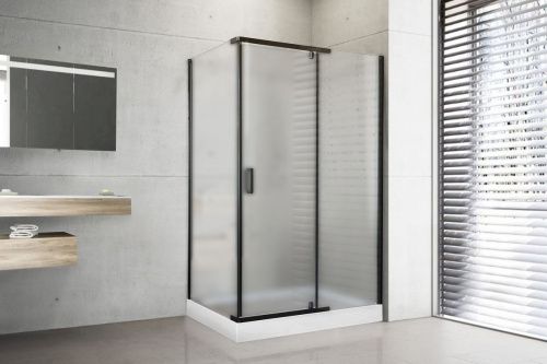 Душевой уголок Royal Bath HPV RB9140HPV-C-BL 140х90 стекло матовое профиль черный с поддоном