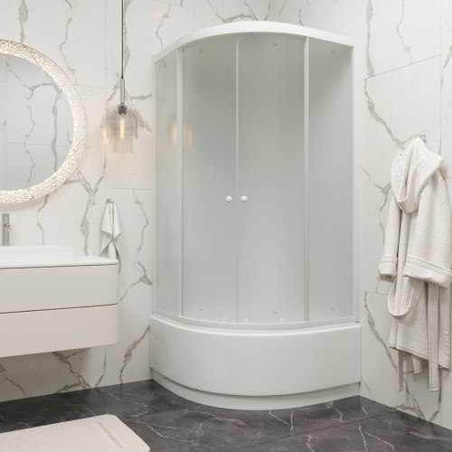 Душевая кабина Parly Bianco EB921 90х90 четверть круга с крышей ориентация универсальная - фото 2