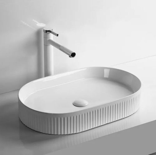 Раковина из сантехнического фарфора Cerutti SPA CR8009 60х40 накладная цвет белый без отверстий под смеситель - фото 5