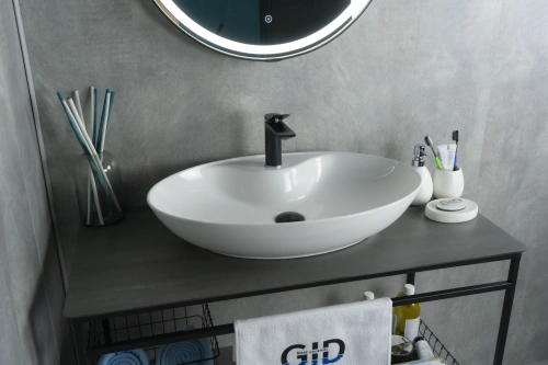 Раковина керамическая Gid Lago 51151 70х40 накладная цвет белый 1 отверстие под смеситель - фото 5