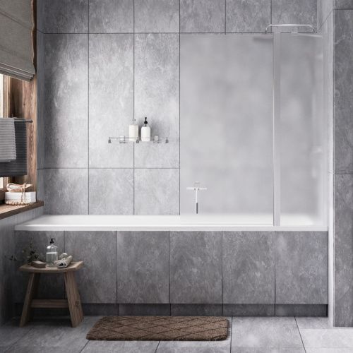 Душевая шторка на ванну Wasserkraft Berkel 48P 48P02-110RM 110х140 стекло матовое профиль хром ориентация правая - фото 2